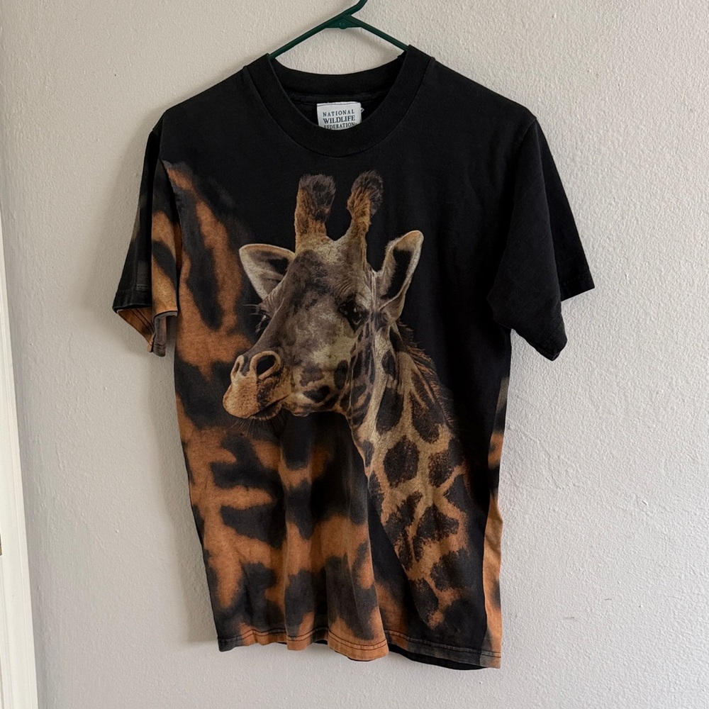 Vintage 1990s AOP giraffe National wildlife federation graphic tee estimated S/M
